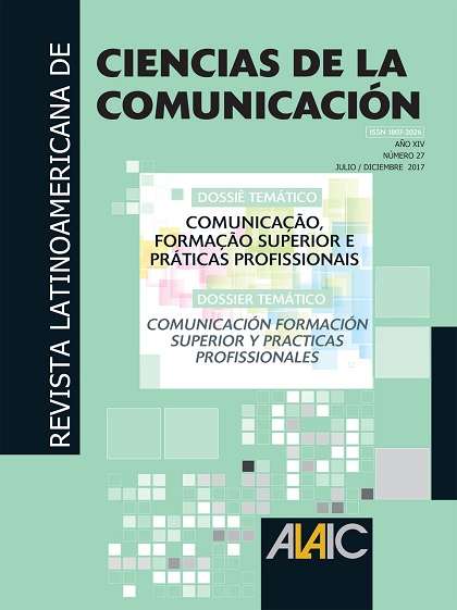 					Visualizar v. 14 n. 27 (2017): Comunicação, formação superior e práticas profissionais
				